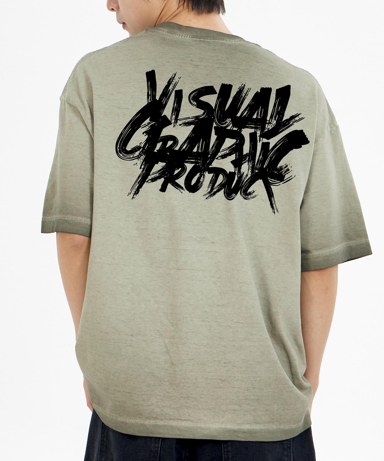 Biel Paint Graffiti Logo Pigment Short Sleeve T-Shirt Khaki M