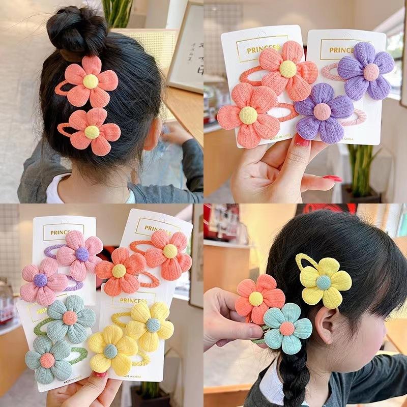 

2PCS New Cute Simple Fabric Flower Baby BB Clips Girls Hairpins Hair Clips Kids Headwear Children Hair Accessories