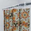 Floral Print Shower Curtain Waterproof Fabric Bathroom Decor For Home Decoration White Orange Flowers Pattern, Size180X240Cm (70