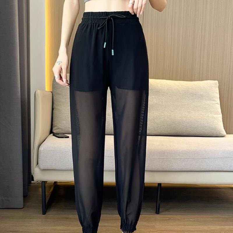Ice Silk Harem Pants Women's Summer Thin Loose Slimming Plus Size Casual Ankle-Length Mosquito-Repellent Cool Quick-Dry Athletic Pants