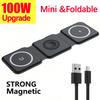 100W 3 In 1 Foldable Wireless Charger Pad Stand for iPhone 15 14 13 16Pro Max Airpods iWatch Fast Wireless Charging Dock Station