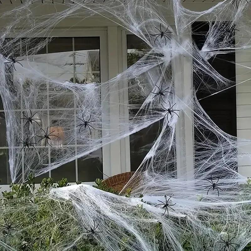 Halloween Decoration Spider Cotton Thread Spider Web Party Props Haunted House Artificial Spider Web Home Scary Party Decora