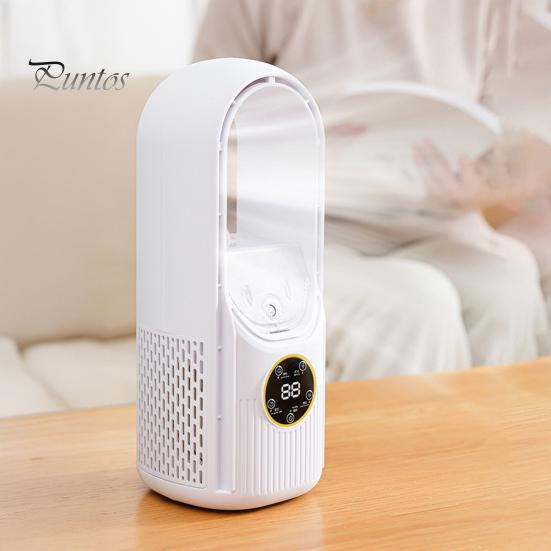 6 Hız Modlu Kanatsız Masaüstü Vantilatör Güçlü Hava Akışı Kompakt Tasarım Taşınabilir Şarj Edilebilir Sessiz Soğutma Sprey Vantilatörü