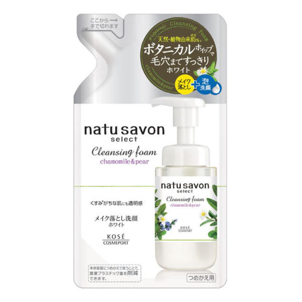 KOSE SOFTIMO NATU SAVON SELECT White Cleansing Foam 180mL / Refill 180mL