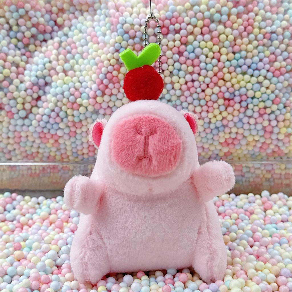 Little Red Book Capybara & Guinea Pig Plush Keychain Ornament