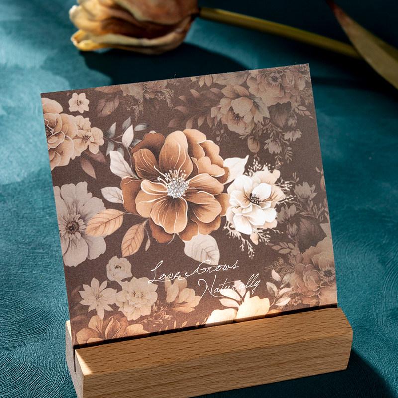 Retro Floral Journal Collage Stickers: Large Night Color Prosperous Flowers Pack