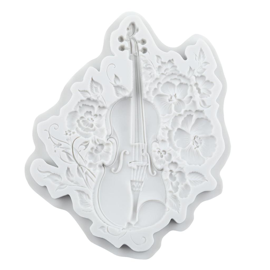 Silikonové formy na noty, Kytara, Květina, Cello, Fondánová forma, Nástroje na zdobení dortů, Topper na cupcake, Cukroví, Pryskyřice, Hlina, Čokoládová forma na gum pastu