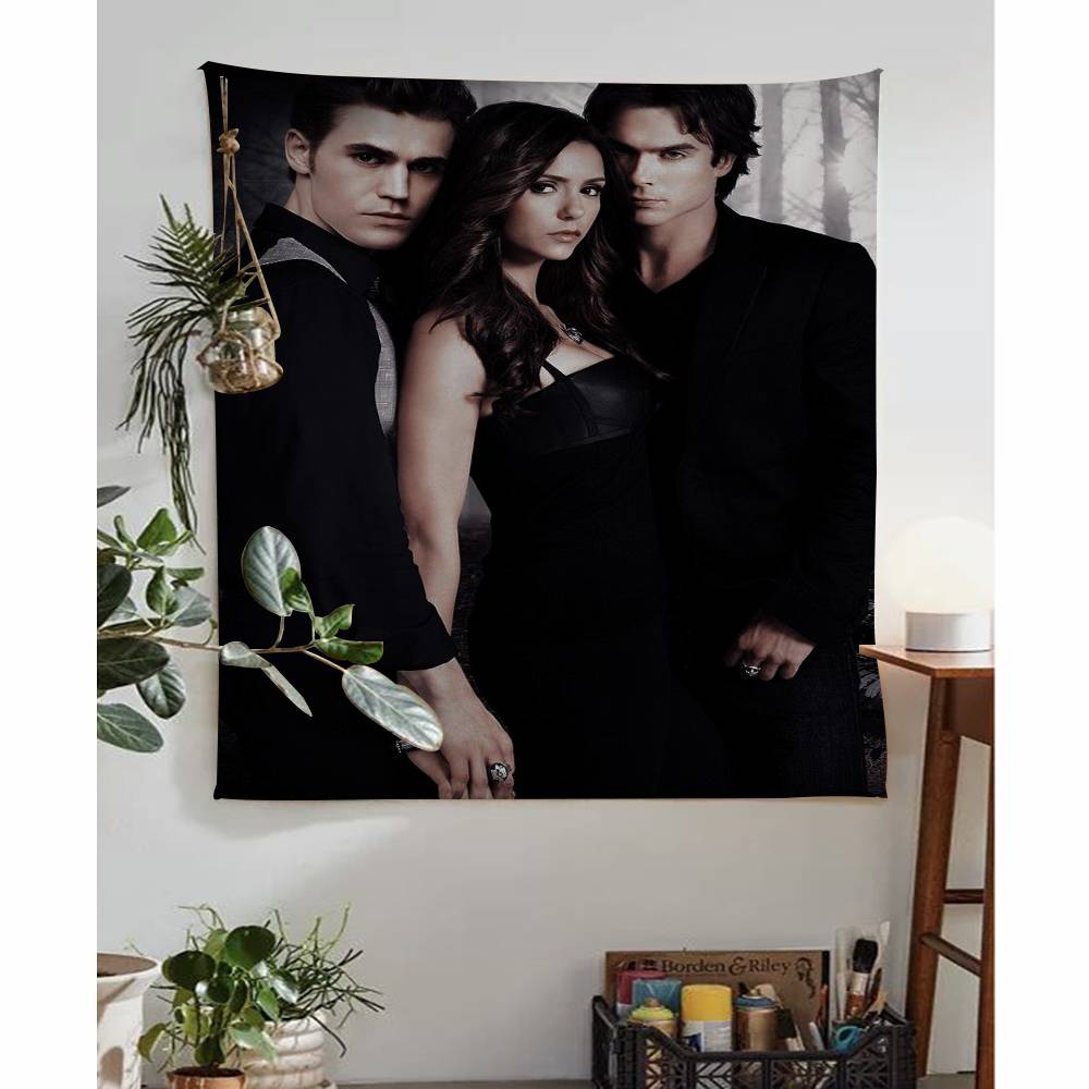 The VVampire Diaries Anime Tapestry Hanging Tarot Hippie Wall Rugs Dorm Home Decor