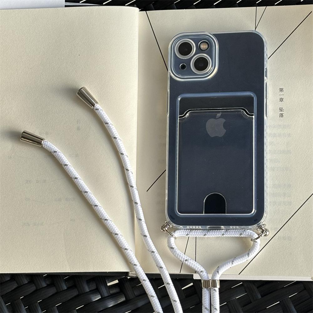 Funda Poco X7 Pro Crossbody Lanyard Cord Silicone Transparent Case For Xiaomi Poco X7 Necklace With Strap Card Slots Cover