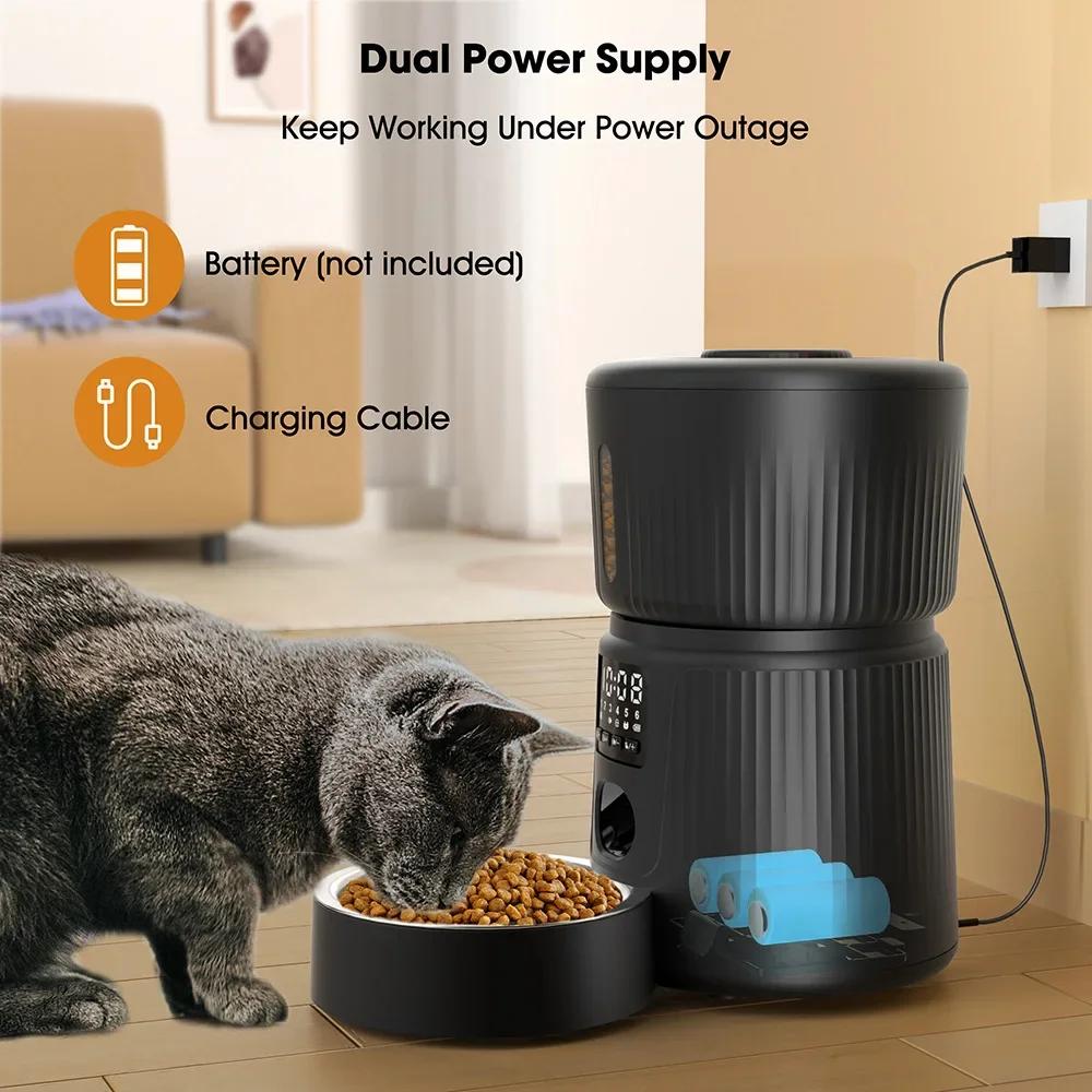 3L Button Smart Automatic Pet Feeder with Steel Bowl Can Timing for Dog Cat Auto Feeding Bowl Pet Dry Food Dispenser