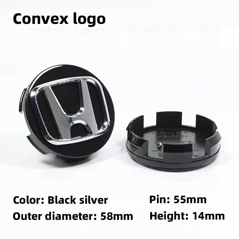4Pcs Car Logo Wheel Hub Center Caps Decoration Accessories For Honda Fit Jazz GK5 Civic Type-R CRV Pilot Accord Insight Spirior
