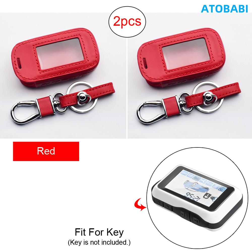 Leather Key Cover Bag For StarLine E60 E90 E61 E91 E63 E93 E65 E95 E66 E96 V2 E97 ECO E7 LTE Two Way Car Alarm LCD Remote Cases