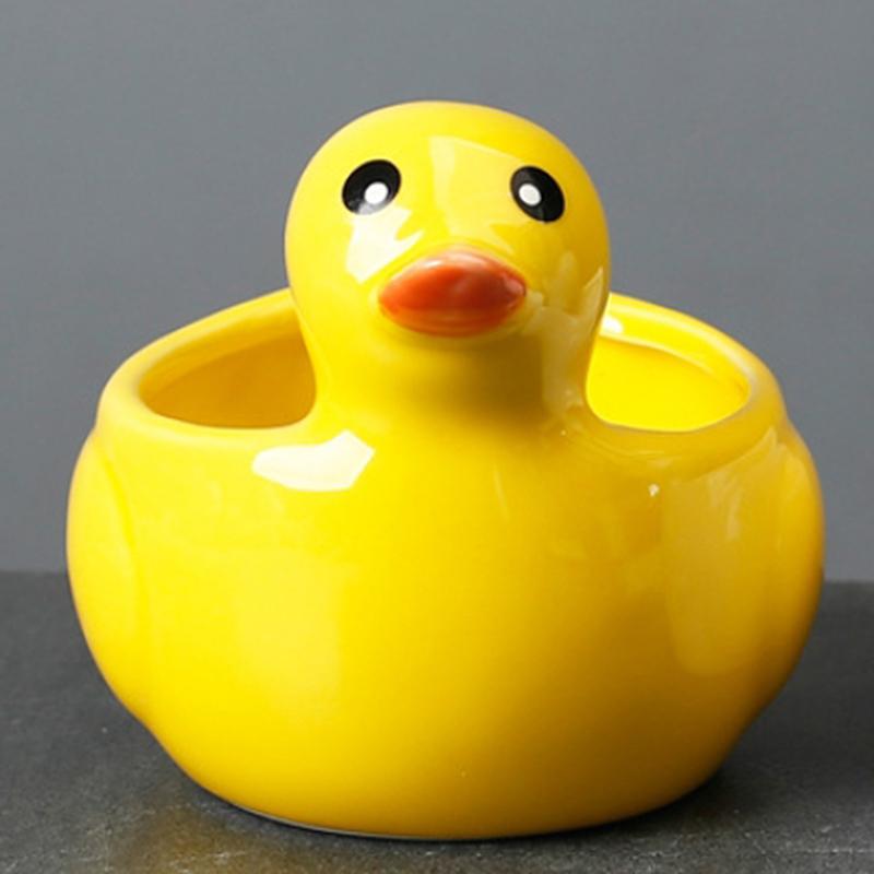 Cute Duck Flower Pot Succulent Pot Ceramics Planter Home Decor Desktop Ornaments Bonsai Plant Pot Garden Decoration