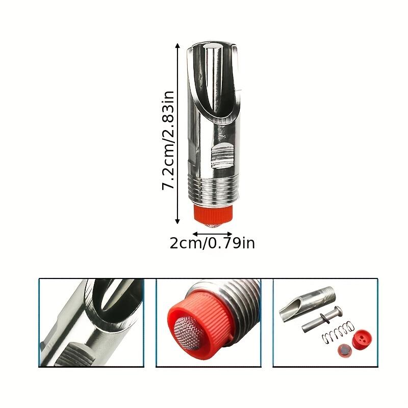 1pc Stainless Steel Automatic Nipple Water Dispenser Set for Farm Animals Corrosion-Resistant Drinking System with Red Valve Handle for Cows & Pigs
