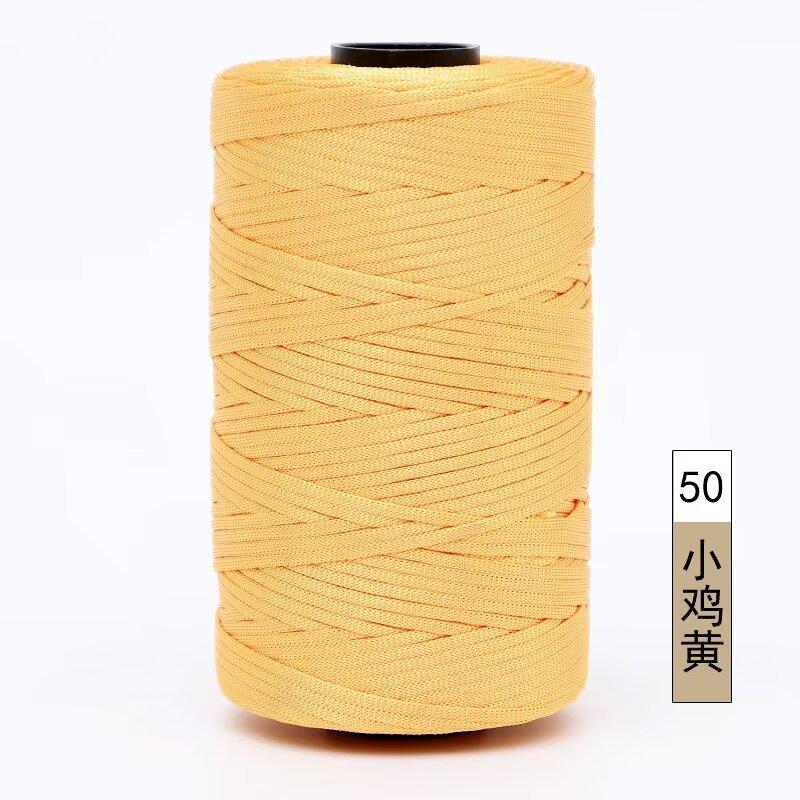 Mercerized Cotton And Linen Flat Belt Thread Light Body Ice Silk Thread Hand Crocheted Diy Hook Bag Hat Seat Cushion Hollow Thread