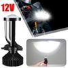 12V 5000K Motorcycle LED Fisheye Light Double Lens Car Headlights Light With Smart Reflector Drive 35W Fan Double 4LED