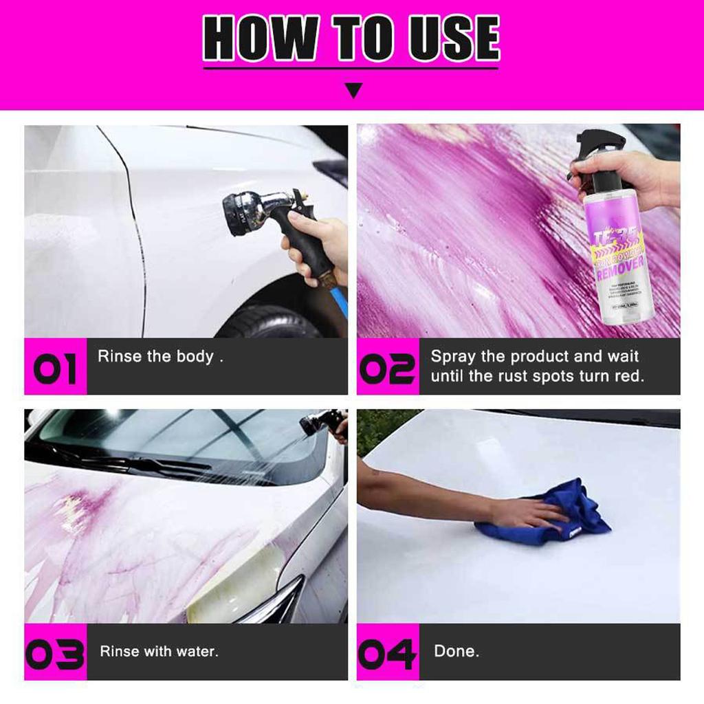 Car Iron Powder Remover Wheel Paint Cleaner Body Removal Strong Decontamination Cleaner 100ml