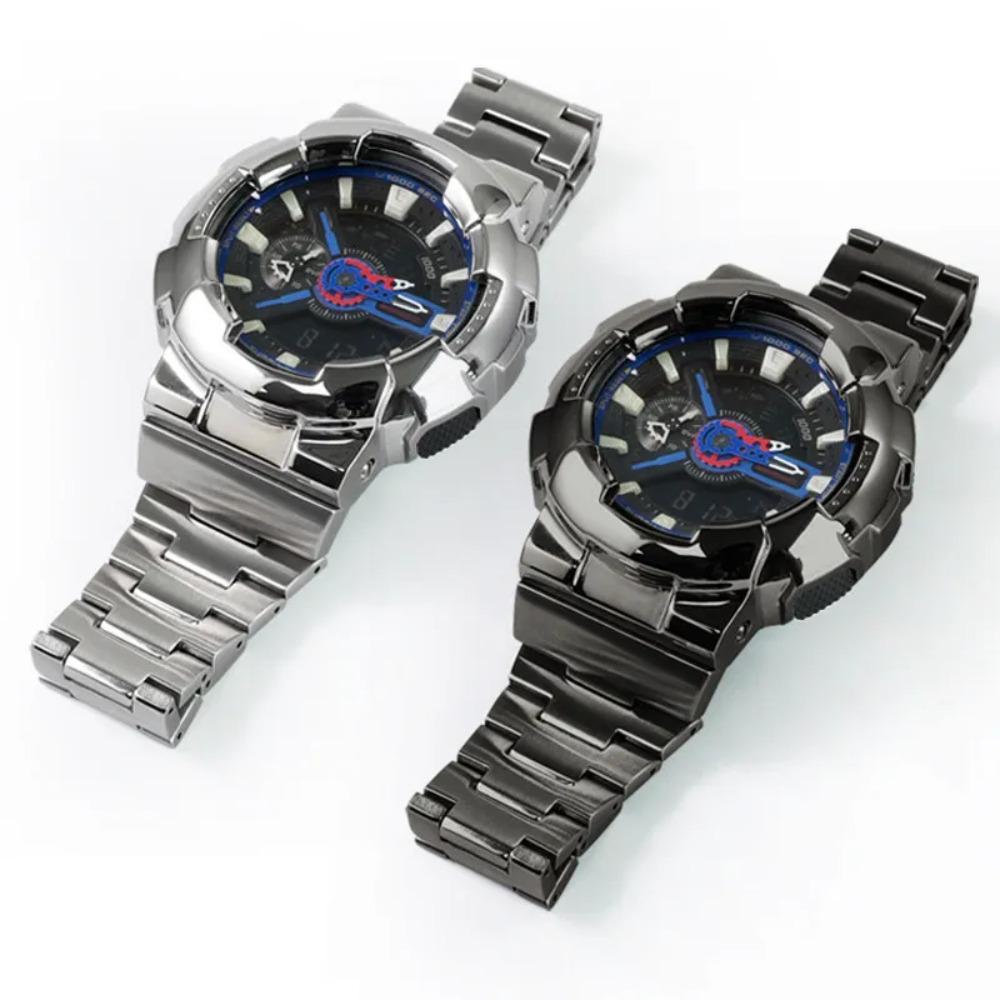 Stainless Steel Mod Kit For Casio G-SHOCK GA-110 GA-110GB GA-100 GA-120 Series Modified Black Warrior Metal Bezel Case Strap