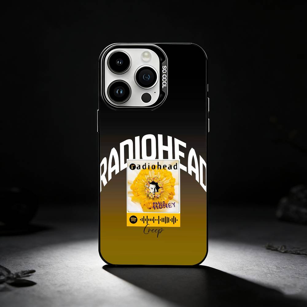 Classic R-Radiohead Rap Band Phone Case For iPhone 17,16,15,14,13,12,11 Plus,Pro Max,XS,Colored silver phone case