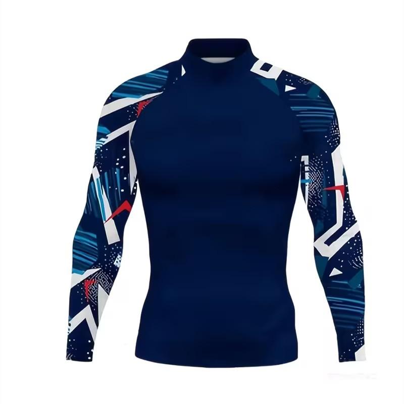 Mens Long Sleeve Rash Guard Swim