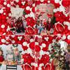 Christmas Balloon Wreath Set with Christmas Red and White Balloon Candy Balloon Gift Box Balloon Christmas Party Decoration