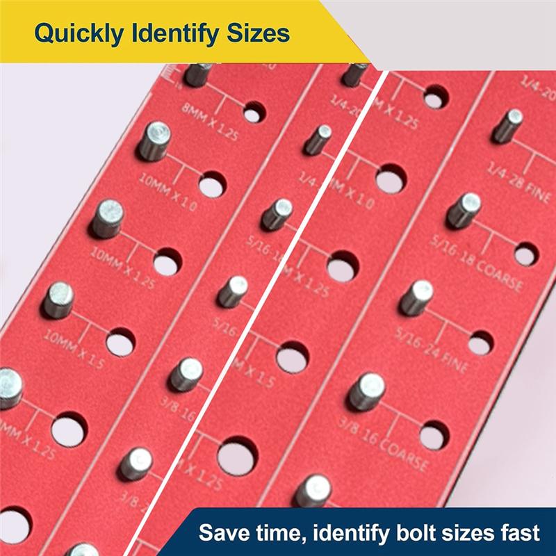 A96I-28 Size Nut And Bolt Thread Checker Bolt Size And Thread Gauge Bolt Gauge Durable Black