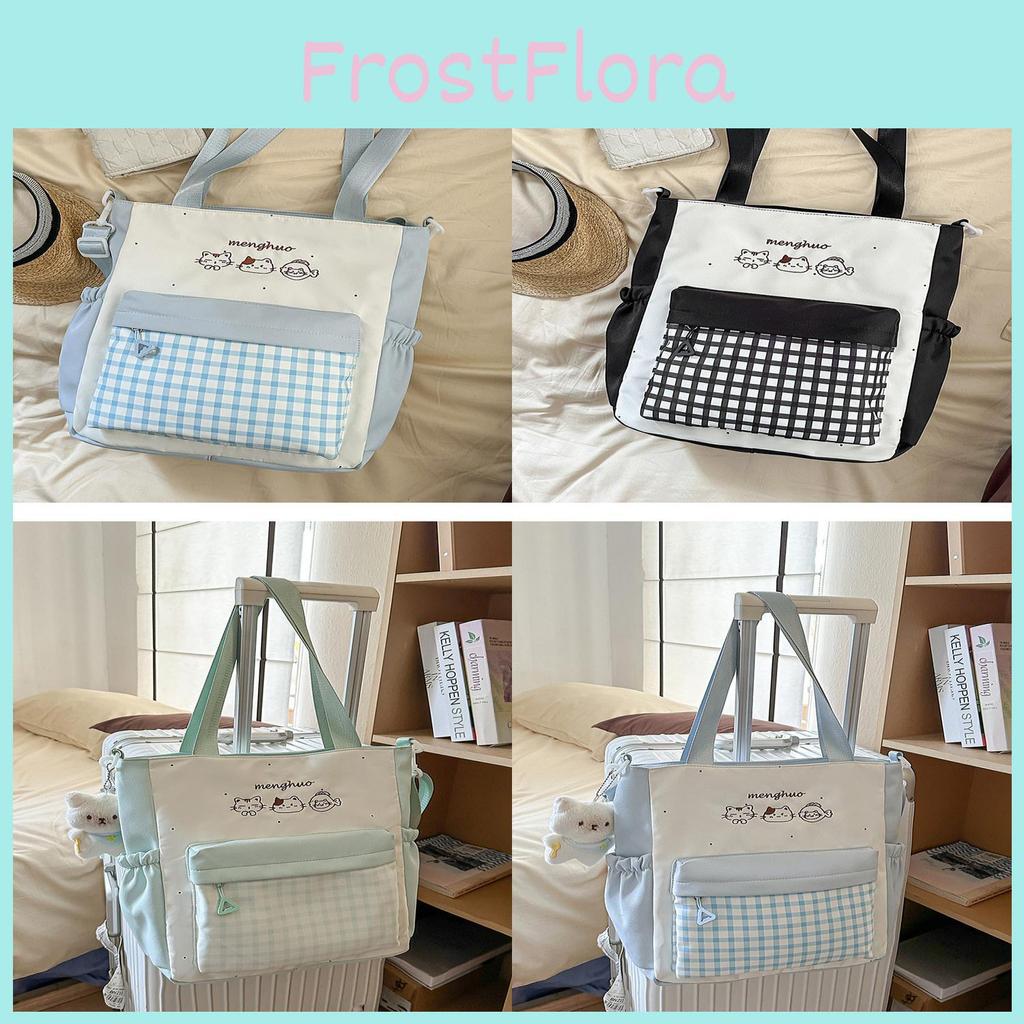 Sweet Cat Print Shoulder Bag Made Of Composite Fabric For High School Use
