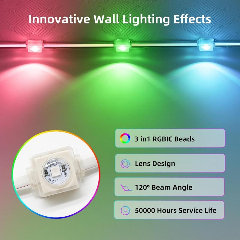 Smart LED RGB Curtain String Lights Bluetooth APP Control Christmas Fairy Light Garland DIY Picture Display Party Wedding Decor