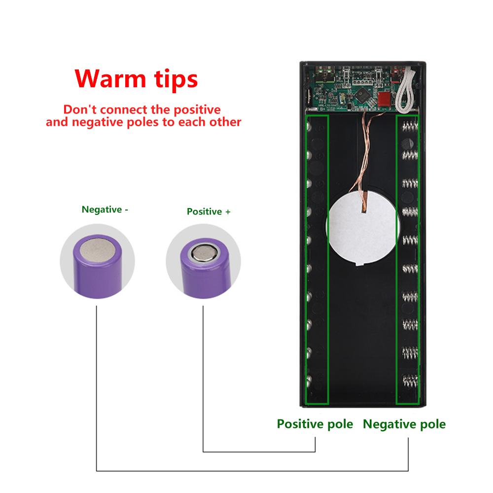 Accessible Power Bank Case 22.5W PD QC3.0 Quick Wireless Charging DIY Shell With LED Lighting 18650 Battery Storage Box 20*18650
