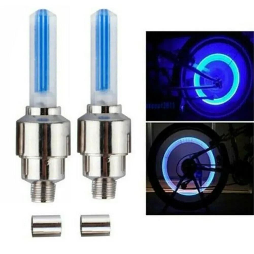 Car LED Light Wheel Valve Cap Bike Tyre Valves Stem Dust Cover Motorcycle Wheel Stem Lamp Replacement
