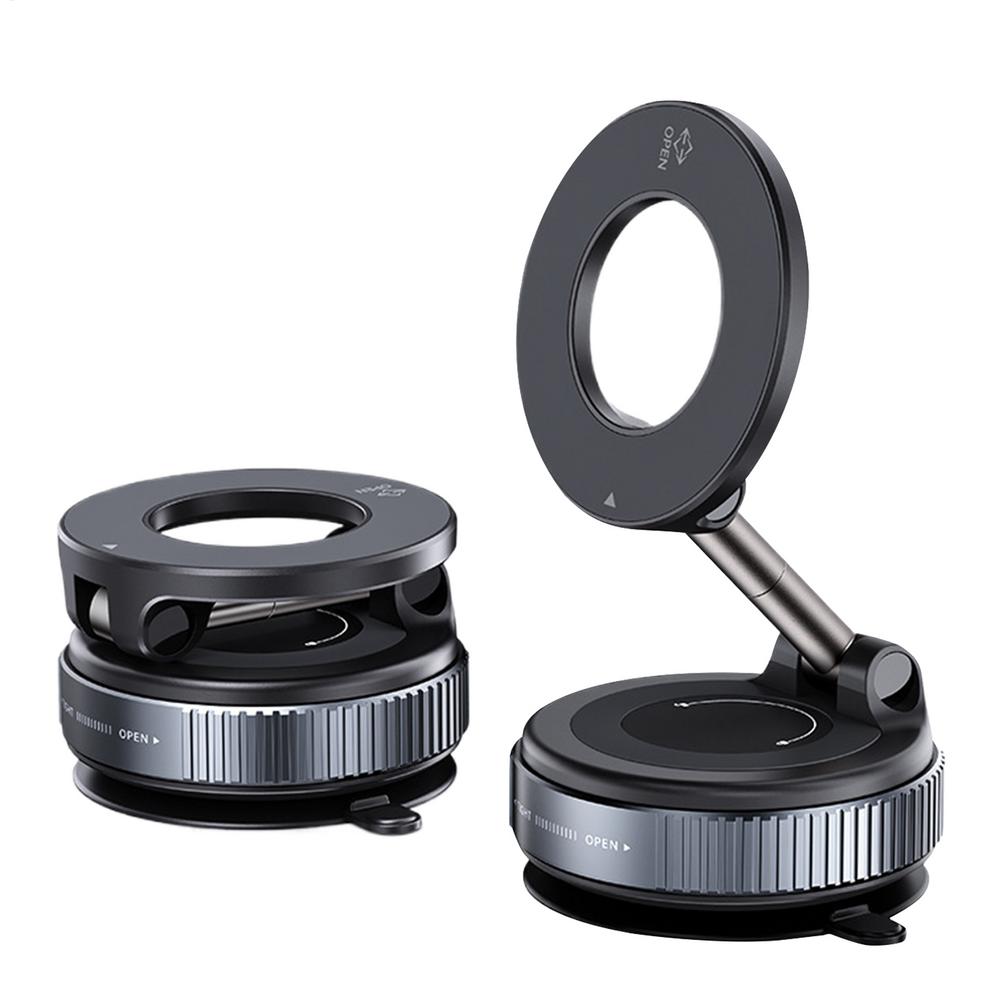 

K007 Strong Magnetic cradle Mobile support Foldable Car Phone Holder 360 Degree Adjustable Vacuum Mount for Car/Desk/home чёрный