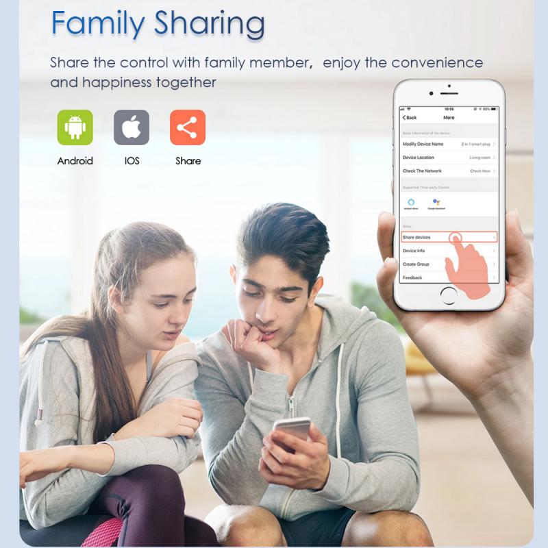 Priză inteligentă Wifi Corui Tuya 20a/16a Marea Britanie cu monitorizare de putere Aplicația Smart Life Control vocal Timpul este pentru Asistentul Alexa Google