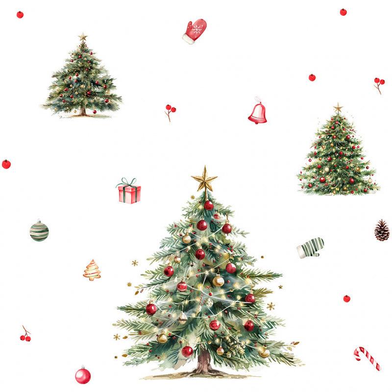 Festive Christmas Tree Toilet Sticker - Removable, Self-Adhesive Holiday Decor