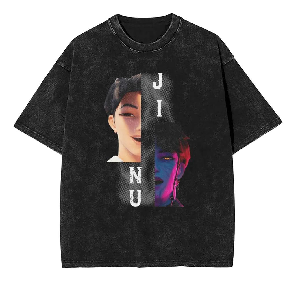 Camisetas Masculinas Kpop Demon Hunters Saja Boys Your Idol Y2k Street Hip-hop Sweatshirt Gift Washed T-shirt Available