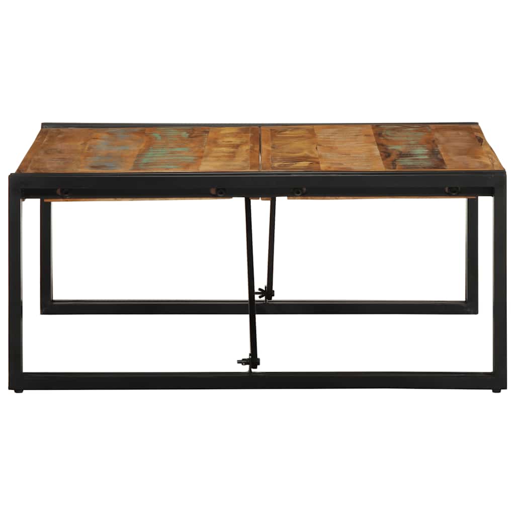 Stolik Kawowy Wielokolorowy 80X80X35 Cm Lite Drewno Odzyskane