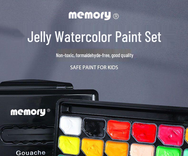 Memory Jelly Pigment Set: 24 Colors 30ml Gouache Paint for Beginner & Student Artists