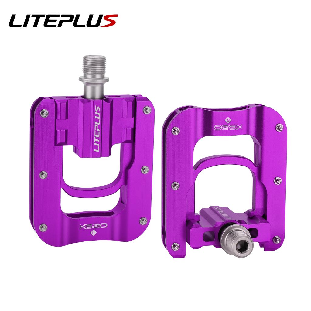 Pedal Plegable Ultraligero Liteplus K620 para Bicicleta, Aleación de Aluminio, 3 Rodamientos, Pedales Antideslizantes Doble Cara para Pedal de Bicicleta Brompton