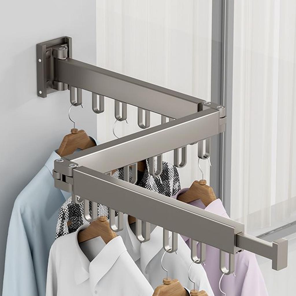 Wäscheständer, Aluminiumlegierung, einziehbarer Wäscheständer, Balkon, schlagfrei, Wandmontage