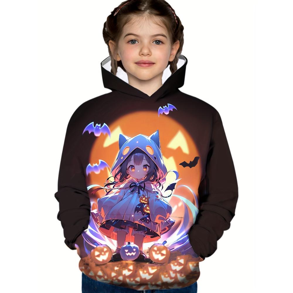 Kids Clothes Girl Hoodies Long Sleeve Cartoon Comic Girl Print Autumn Children Clothes Girl Kawaii Girl Tops Children's Clothing