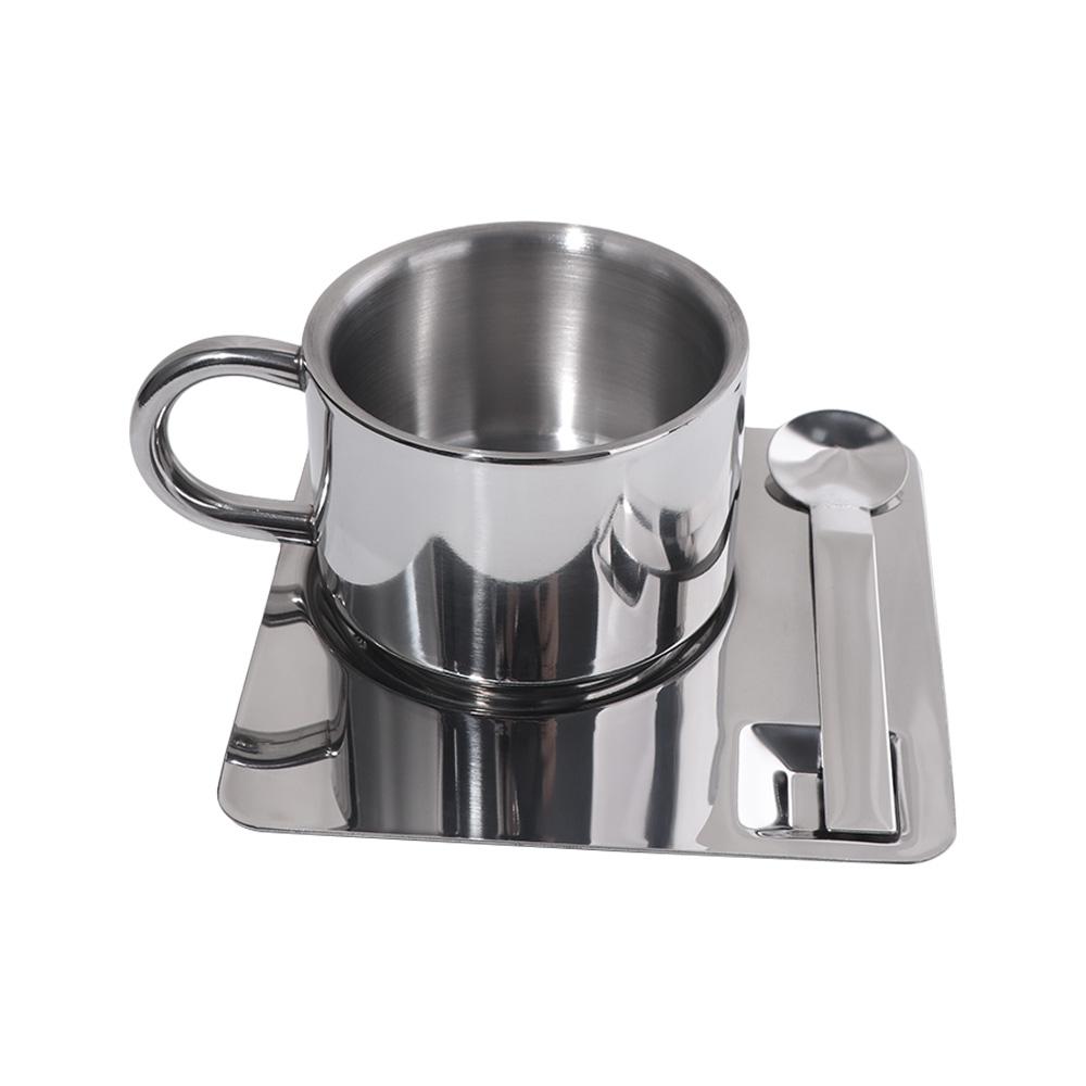 304 Stainless Steel Tea Cup Set Heat Resistant Water Cup High-end Coffee Cup Set  Restaurant