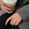 Yinruitai S925 Sterling Silver Geometric Bamboo Joint Women's Ring - High-End Light Luxury Korean Design