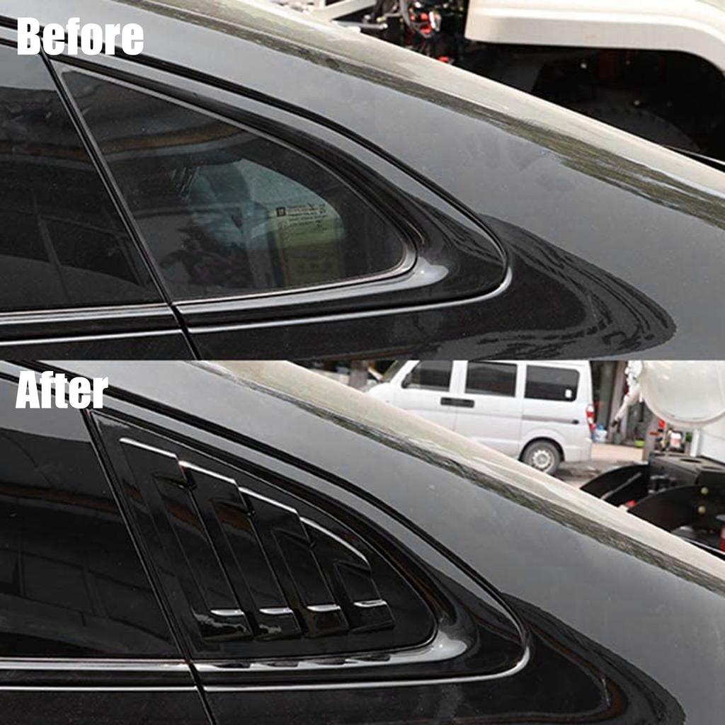 Versatile Car Rear Window Louver Shutter Cover Trim For Malibu 2016 2017 2018 2019 Window Side Vent Trim Glossy Black