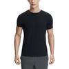 Fila Fitness Series Printed Letter Knitted Solid Color Straight Cut Round Neck Short Sleeve Breathable T-Shirt Men T-Shirts Deep-Black A11M421119FBK