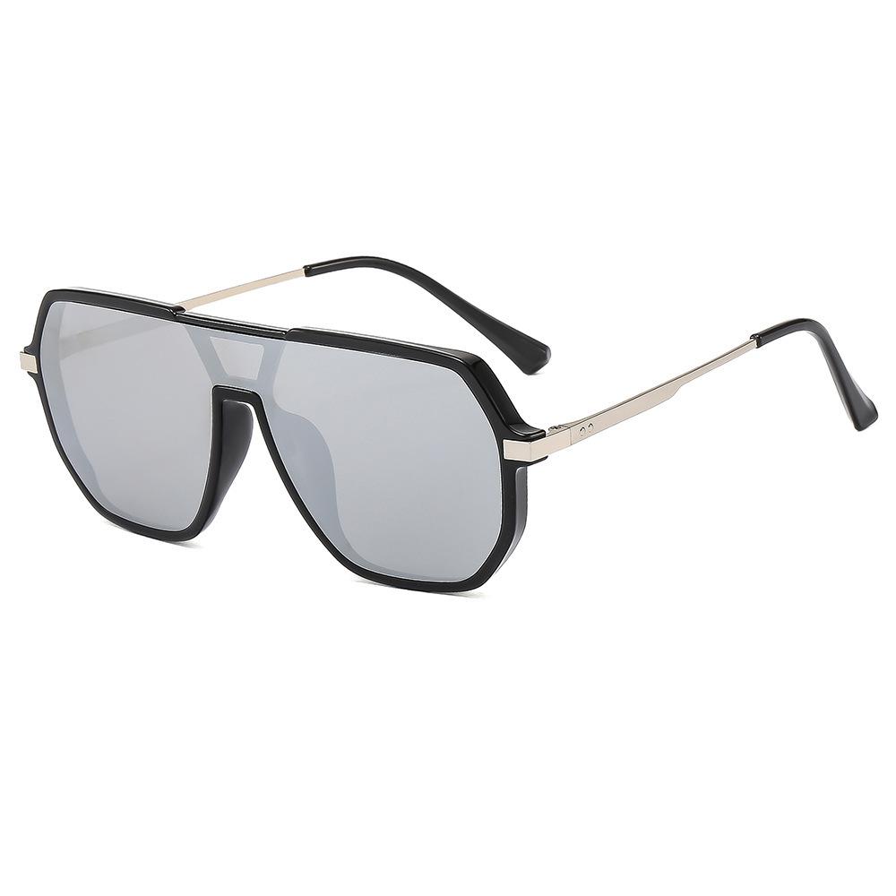 Cycling windproof box sunglasses men's integrated glasses metal leg sunglasses men's shades