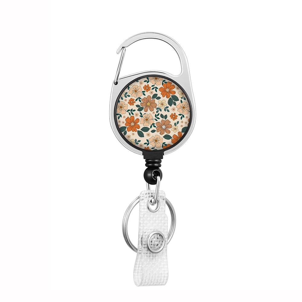 Plant Flowers Clip Lanyards ID Badge Holder Porta Credencial Lanyards Keychain Badge Reel Nurse Retractable Wholesale