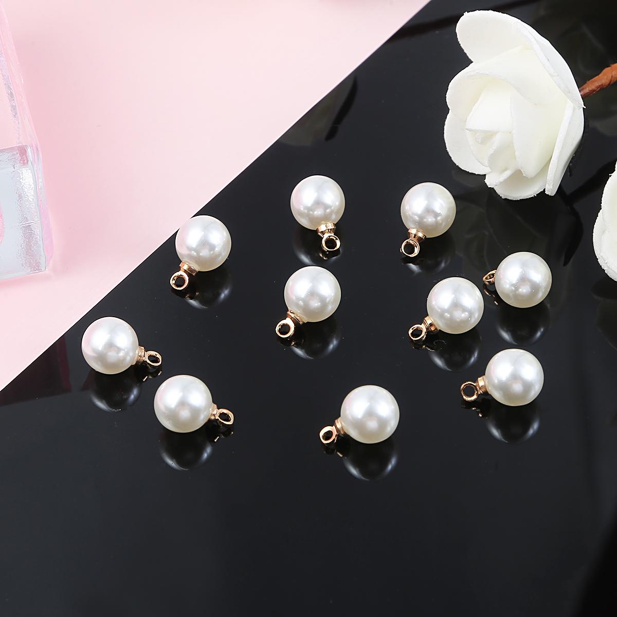 

10 шт./пакет 6-10 мм цвета слоновой кости/белые очаровательные бусины из АБС-пластика с жемчугом для DIY одежды, обуви, сумок, украшения для свадебной вечеринки 8mm