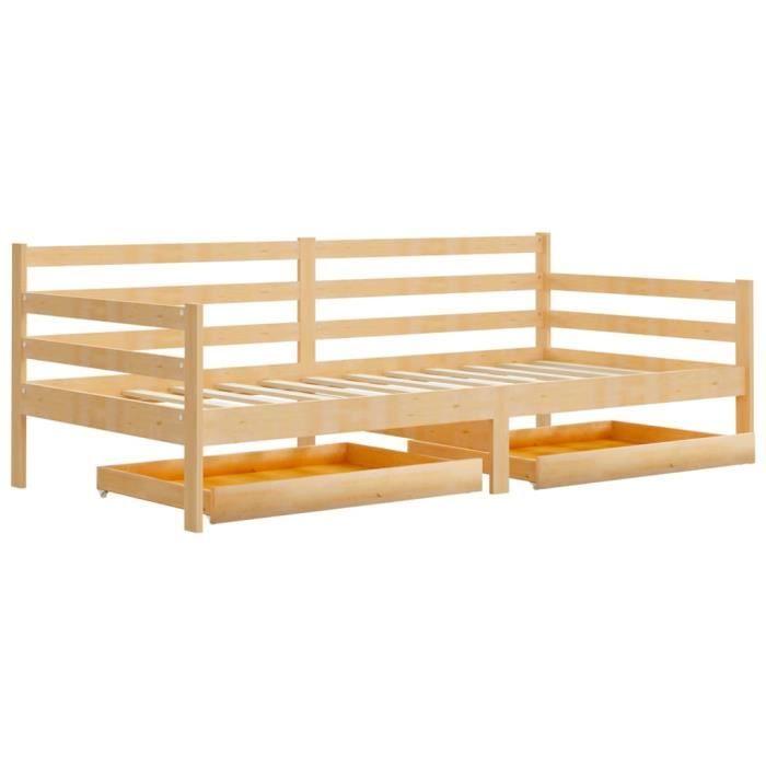 VidaXL Lit de repos avec tiroirs 90x200 cm Bois de pin massif 3083679