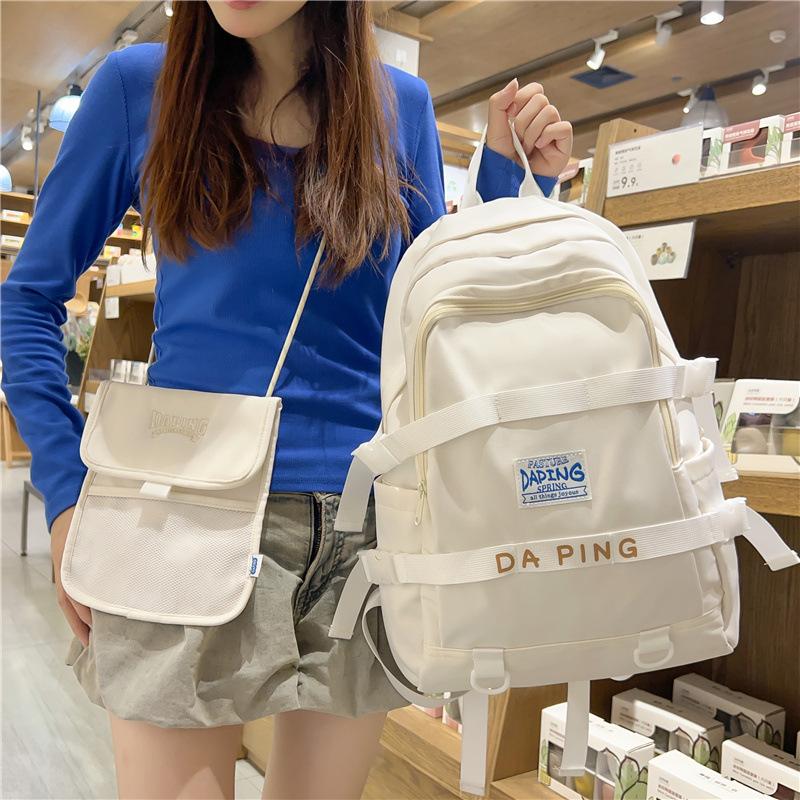 Студенческий однотонный школьный рюкзак женский дорожный рюкзак младших школьников — фото 8