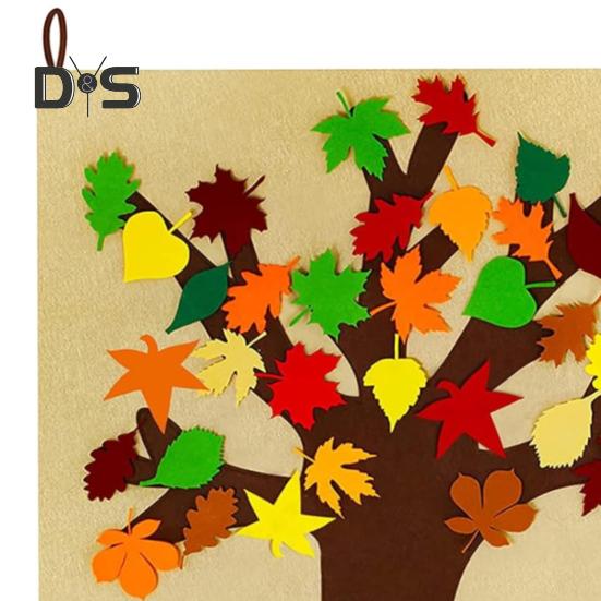 Zestawy do majsterkowania z jesiennymi liśćmi, tablica ogłoszeń dla dzieci DIY z 52 naklejkami z liśćmi klonu, dekoracja ścienna na Święto Dziękczynienia