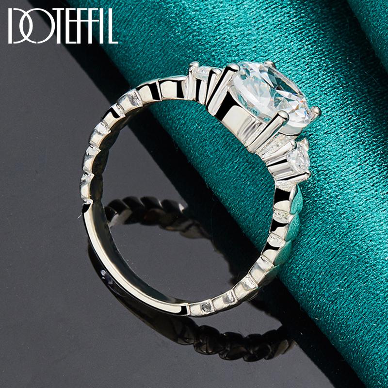 925 Sterling Silver AAA Zirkonový prsten, módní svatební šperky